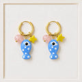 Blue Fish Earrings of Too Dramatic