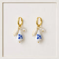 Blue Floral Drop Earrings of Too Dramatic
