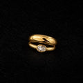 Double Shine Stack Ring of Too Dramatic Gold Plated Jewellery