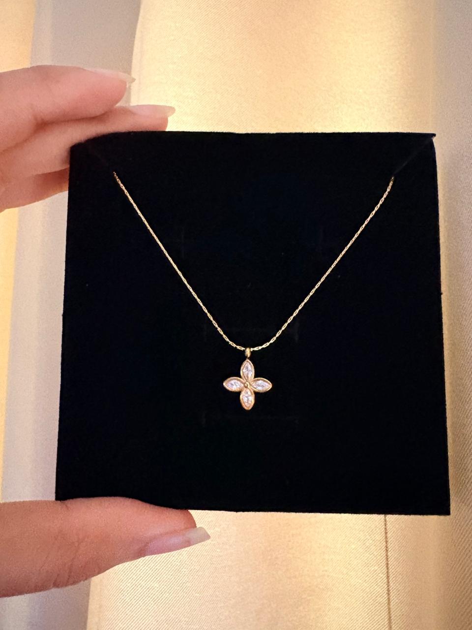Four Petal Crystal Necklace