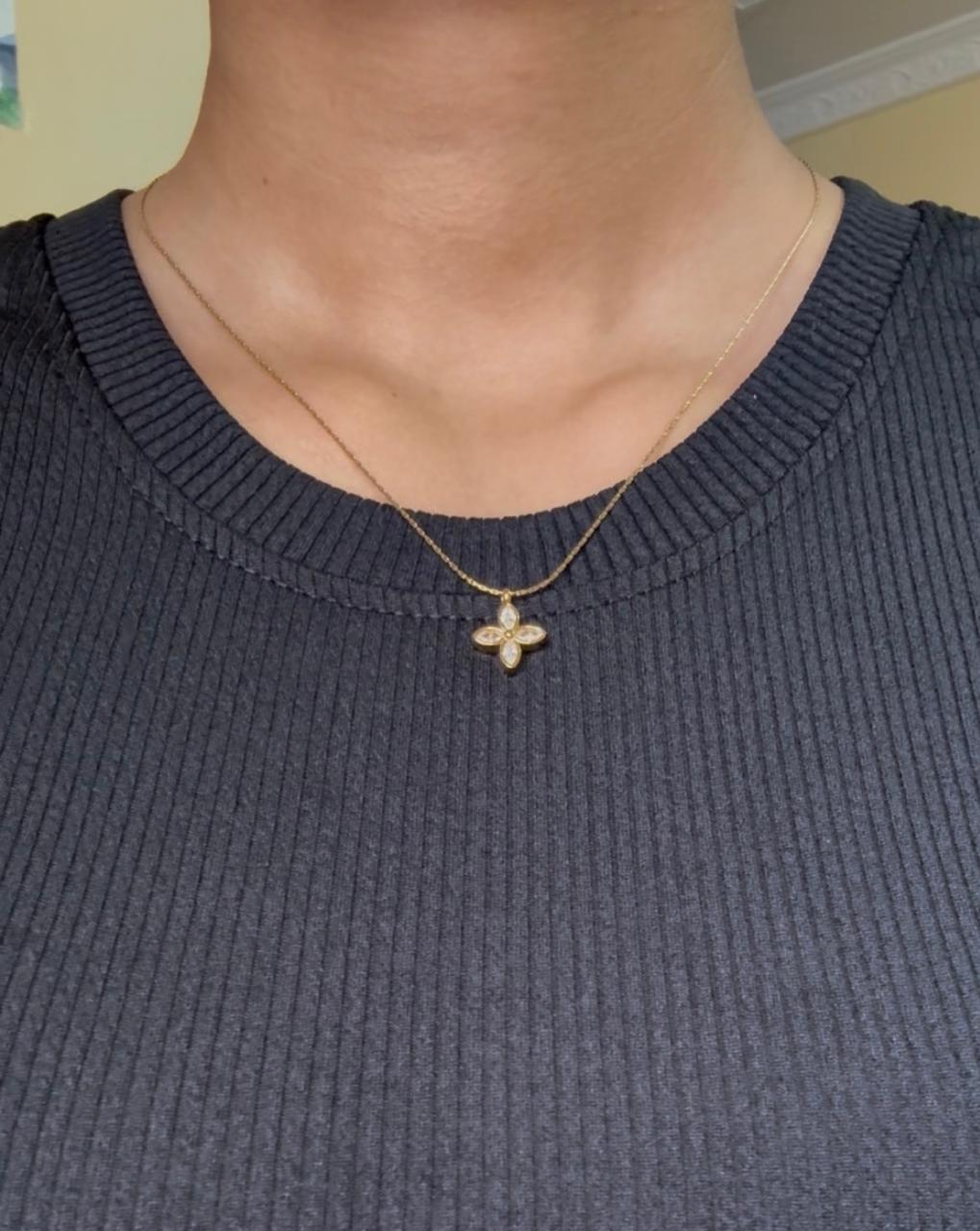 Four Petal Crystal Necklace