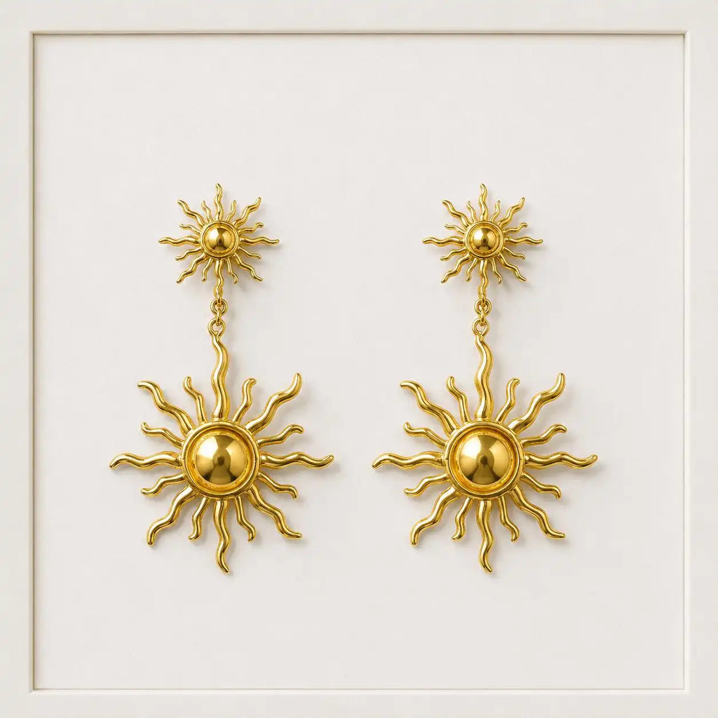 Golden Sun Earrings of Too Dramatic