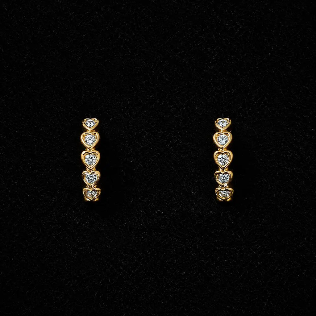 Heartline Crystal Drop Earrings