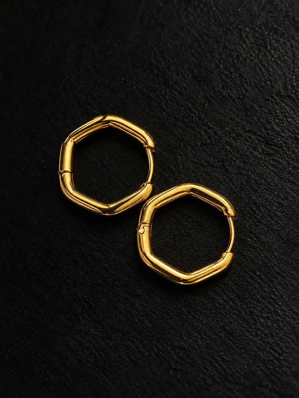 Hexagon Hoop Earrings of Too Dramatic