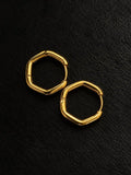 Hexagon Hoop Earrings of Too Dramatic