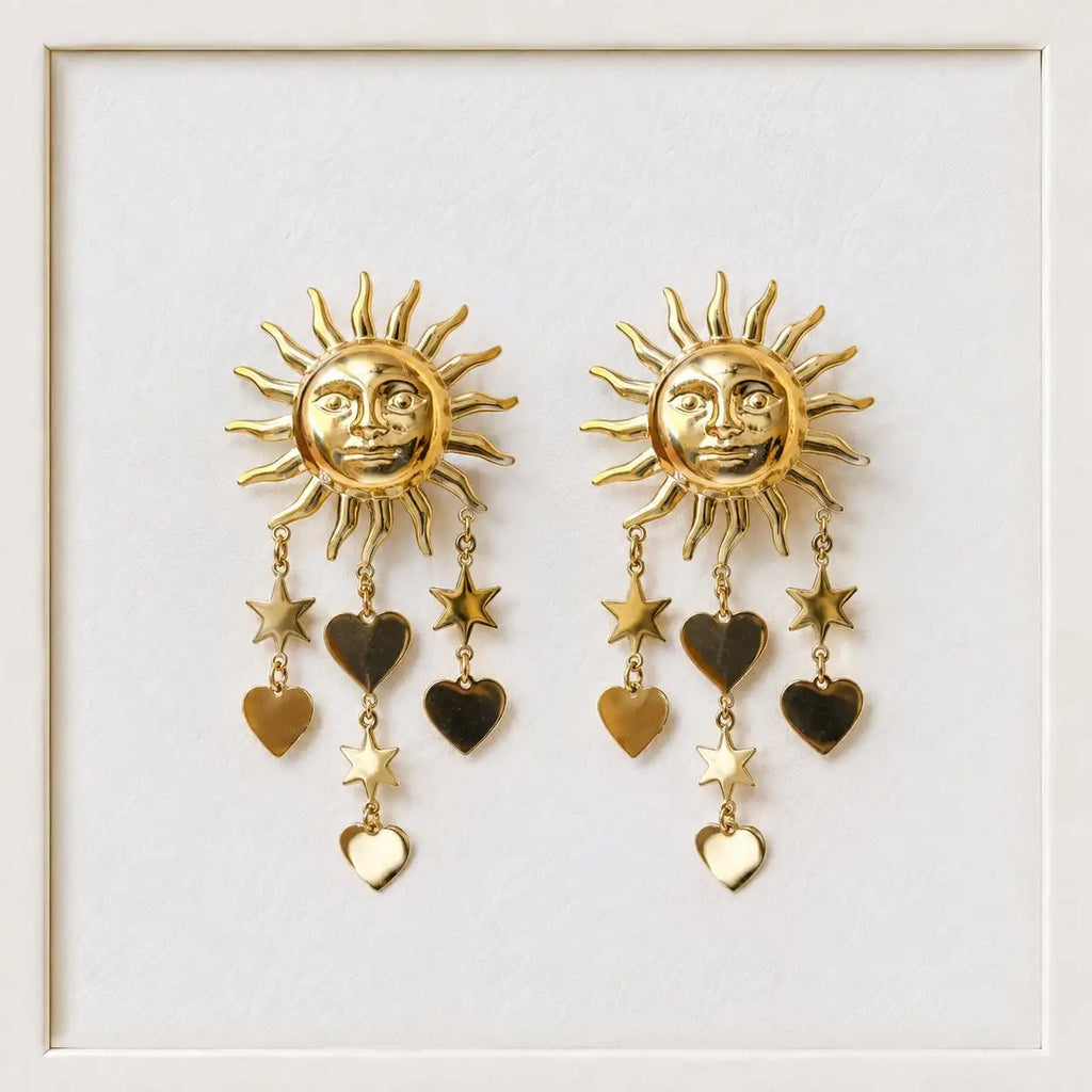 Sun Heart Earrings of Too Dramatic
